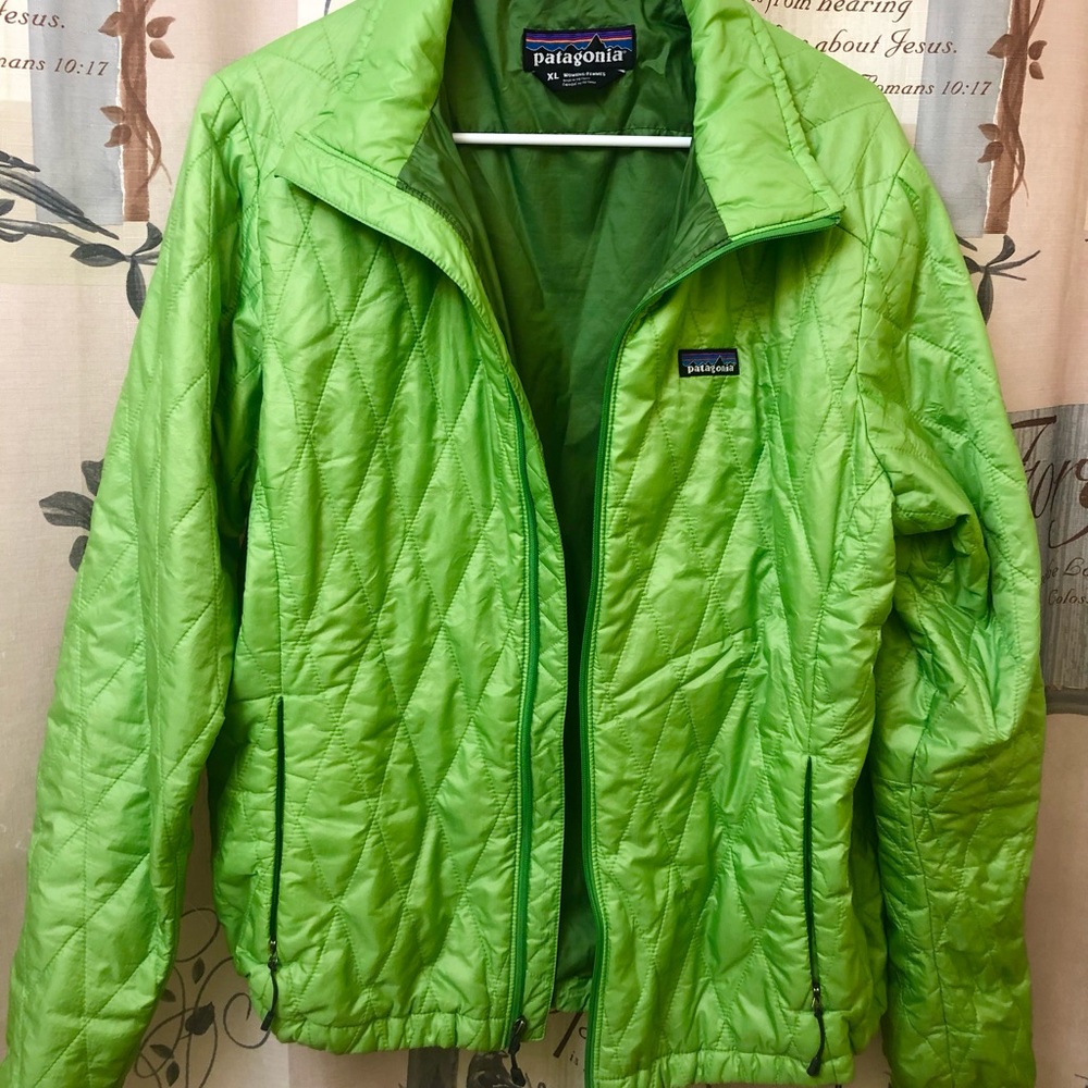 Vintage Lime Green Patagonia Windbreaker
